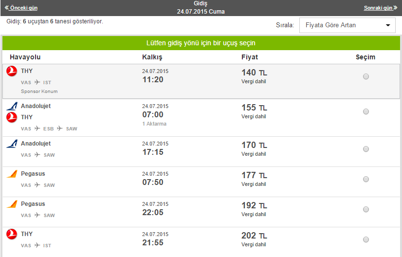 uçak bilet fiyat 1