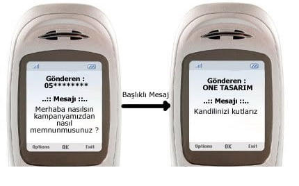 başlıklı sms